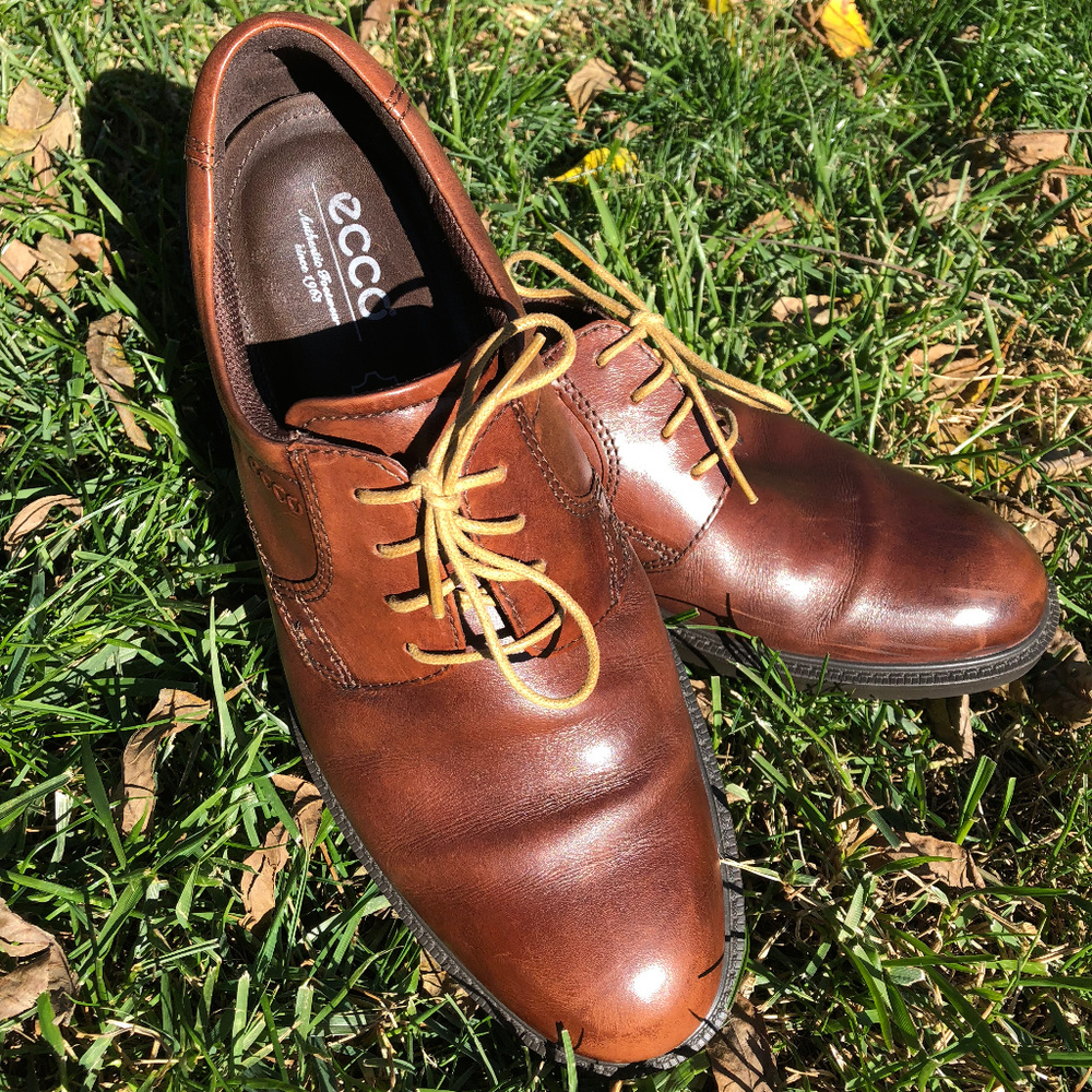 Ecco Atlanta Plain Toe Brown Leather Oxford 46 - Picture 1 of 8